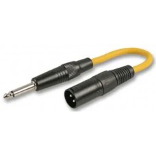 100 mm Mono 6.35 mm (1/4") Jack Plug to XLR Male Plug Lead